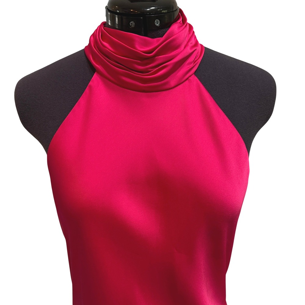 Ramy Brook Dress Maxi Tatiana Gown Hot Pink Halter Formal Size 8 MSRP $645 - Picture 7 of 15